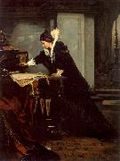 Frank Blackwell Mayer Queen Elisabeth Signs the Condemnation to Death to Mary Stuart oil painting artist